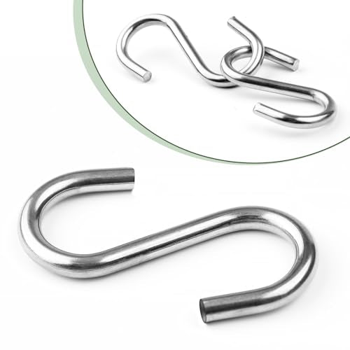 Dreecy Heavy Duty Stainless Steel S Hooks - 12 Pack, 2 Inch