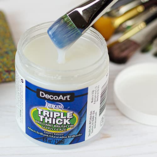 DecoArt Triple Thick Gloss Glaze - Clear, 8 fl oz Jar