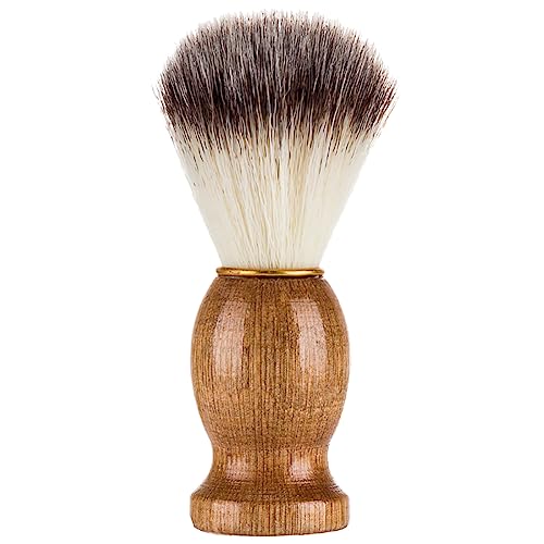 Mens Shaving Brush with Wood Handle and Nylon Bristles Wet Shave Tool