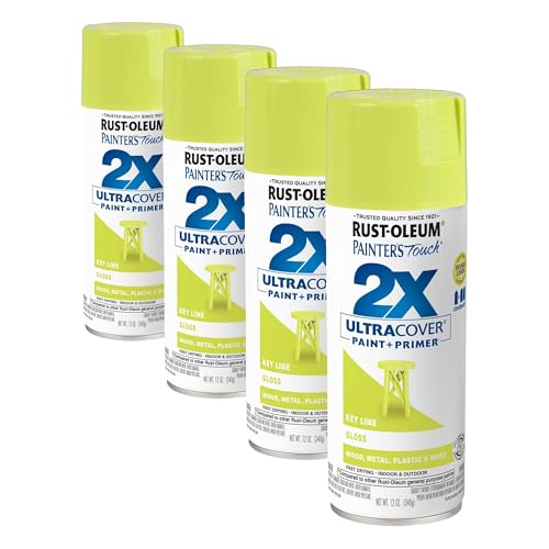 Rust-Oleum Painter's Touch 2X Gloss Key Lime Spray Paint, 12 oz - Pack of 4