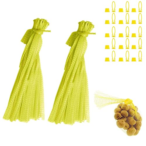 15 Inch Reusable Nylon Mesh Bags with Loop-Style Closure - 100 Pack