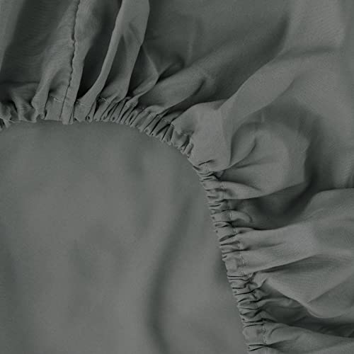 Ghooss Full Size Fitted Sheet - Dark Gray, Soft & Stain Resistant