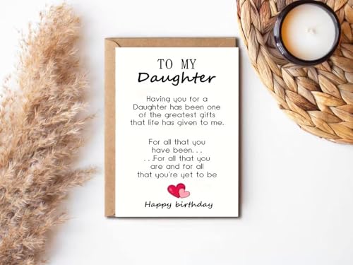 Elegant Birthday Card for Daughter with Heartfelt Message