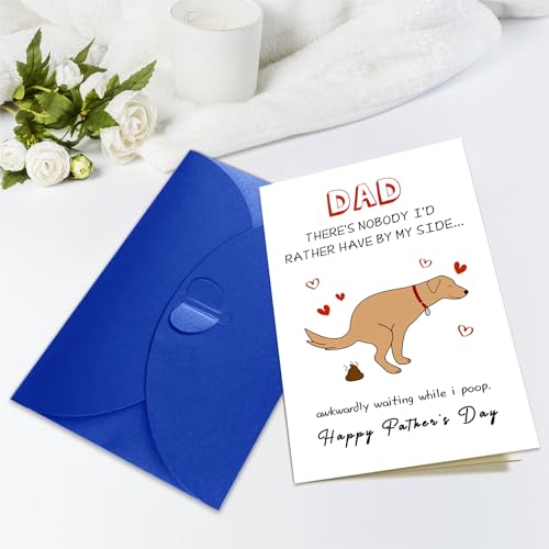 Funny Dog Dad Father's Day Card with Envelope - Hilarious Gift
