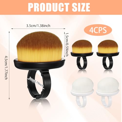 Nail Dust Cleaning Brush Ring 4-Pack - Soft Manicure Scrubber