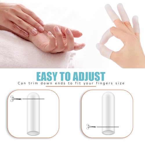 26pcs White Silicone Finger Protectors,Finger Covers,Finger Cots Small,Finger Tip Band-Aids for Finger Cracking Trigger Finger Arthritis Pain Relief