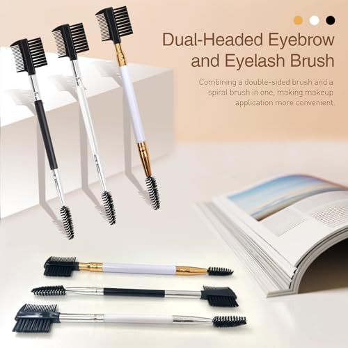 Kootinn 6 Pack 3-Head Eyebrow Brush and Eyelash Comb Grooming Tool