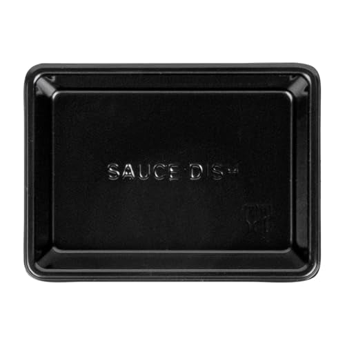 Restaurantware-Bento Tek 1 Ounce Sauce Dipping Dishes, 1000 Disposable Soy Sauce Plates - Rectangle, Stylish, Black Plastic Condiment Serving Trays, For Serving Dips, Vinegar, Wasabi, And More