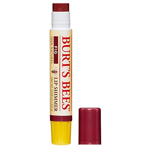 Burt's Bees Lip Shimmer, Fig - 0.09 oz Moisturizing Tinted Lip Balm