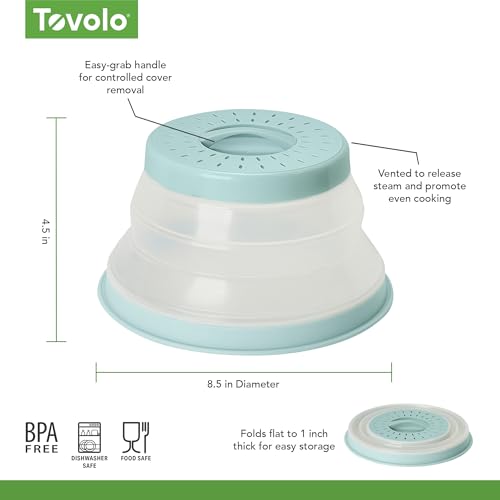Tovolo Collapsible Microwave Plate Cover - 8 Inch Blue Haze