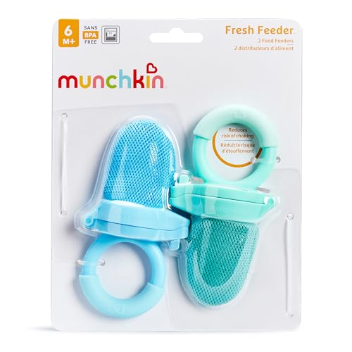 Munchkin Baby Feeder for Fresh Food & Fruit, 2 Pack - Blue/Green