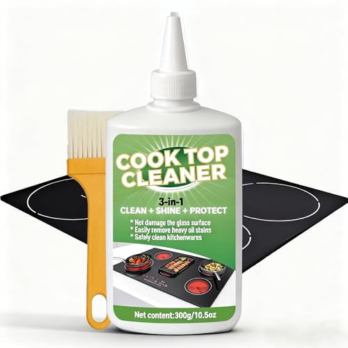 GVHHOL Glass Cooktop Cleaner Kit 300g - 3-in-1 Grease Remover
