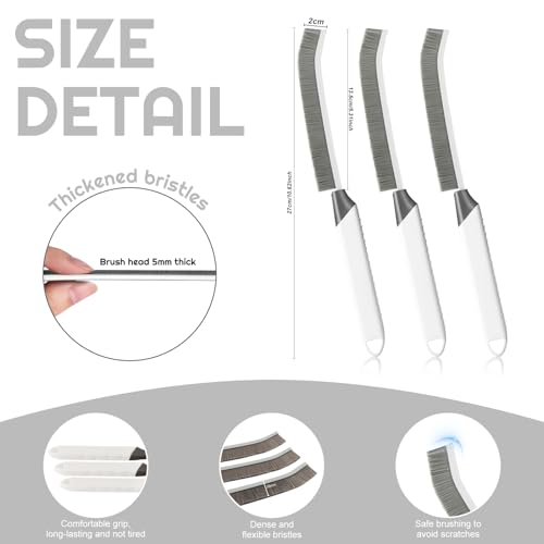 YIGAARUI Premium Crevice Cleaning Brush Set - 3PCS for Bathroom & Kitchen