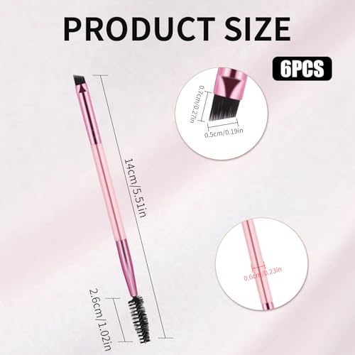 Vin Beauty 6-Piece Dual-Ended Eyebrow Brush and Spoolie Set