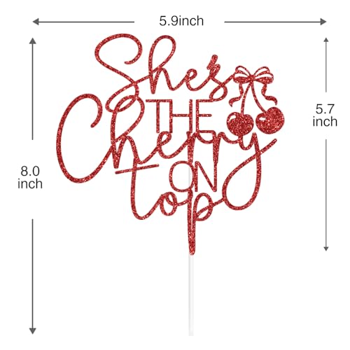 She's the Cherry on Top Cake Topper - Summer Fruit Party Decor