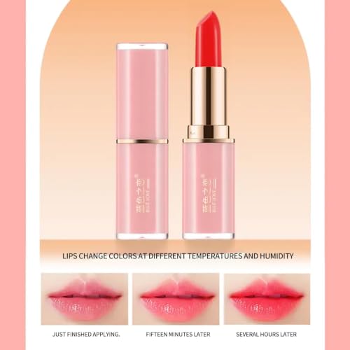 BLUE LOVE Temperature-Activated Color Changing Lipstick - Hydrating Cherry Red