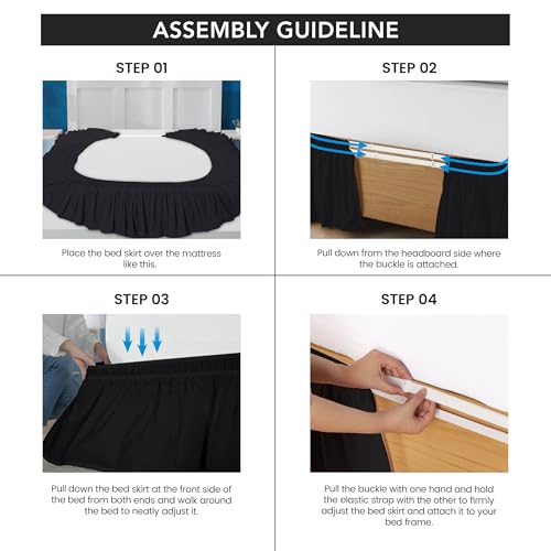 Utopia Bedding Full Bed Skirt - 16 Inch Drop, Easy Fit Design