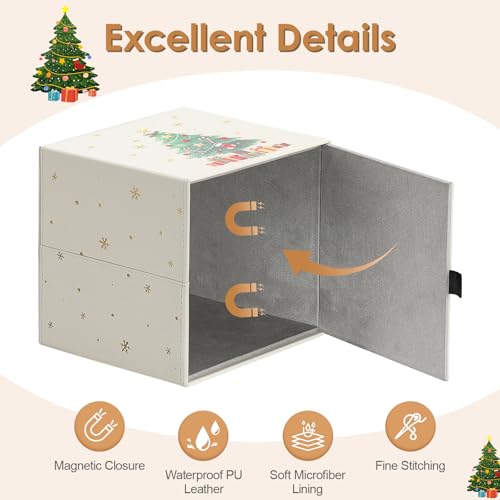 Luxspire Christmas Tissue Box Cover Holder Magnetic Christmas Tree