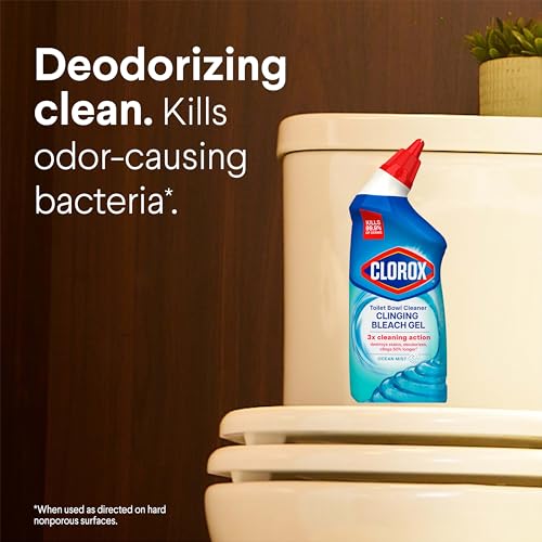 Clorox Toilet Bowl Cleaner Bleach Gel, Ocean Mist, 24 oz