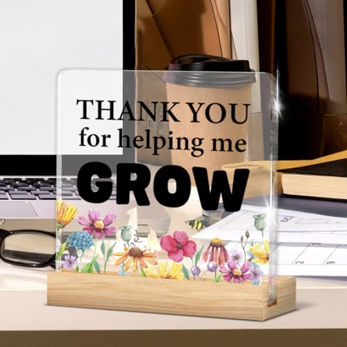 Thank You Gifts for Women - Inspirational Desk Plaque for Teachers & Coworkers