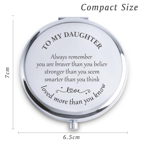 Personalized Compact Mirror Custom Engraved Gift for Daughter