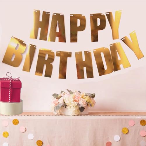 Customizable Happy Birthday Banner - Bright Golden Party Decoration