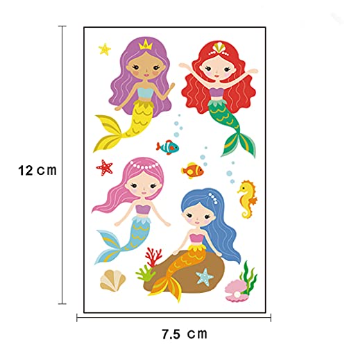 Felico 80pcs Mermaid Temporary Tattoos for Kids Party Favors and Decor