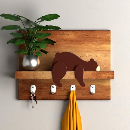 Wooden Bear Nursery Decor - Adorable Woodland Shelf Sitter