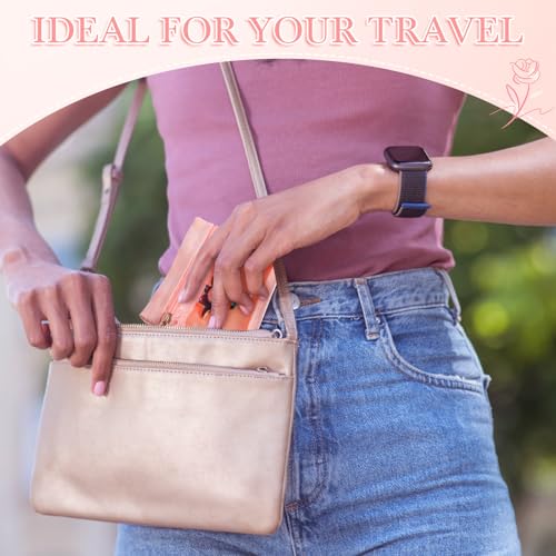 6 Pcs Velvet Travel Jewelry Bags Clear Portable Pouches Pink