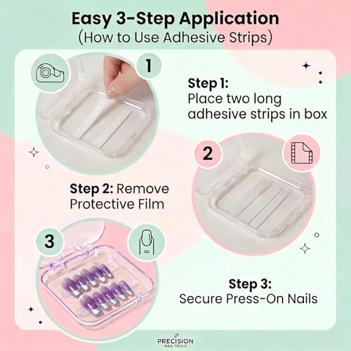 10 Clear Press-On Nail Storage Boxes with Adhesive Strips