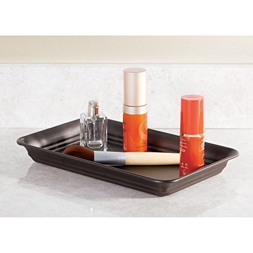 iDesign Metal Vanity Tray for Cosmetics Jewelry & Keys, 6.5x10 Inches, Bronze Finish