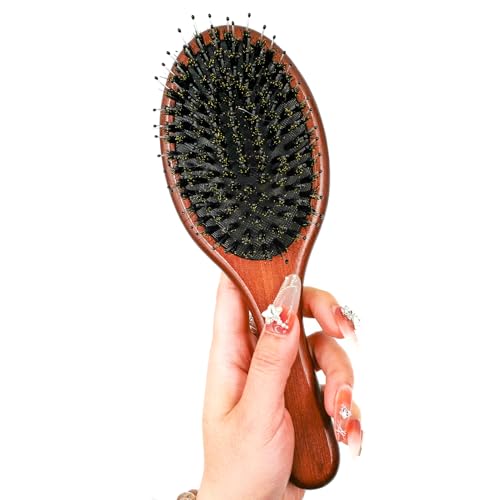Boar and Nylon Bristle Hair Brush for Fine and Dry Hair