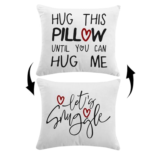 Romantic Reversible Throw Pillow Cover - 18x18 Flannel Cushion for Couples