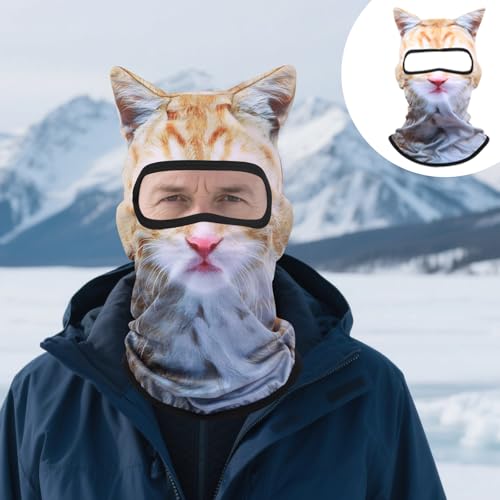 3D Cat Ski Balaclava Sheisty Face Mask with Ears Cute Animal Ski Mask Suitable for Music Festivals Raves Party Activities