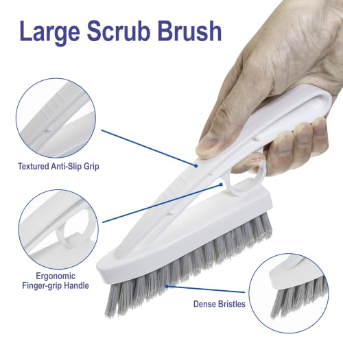 YUOILHY 3-Pack V-Shaped Grout Cleaner Brush Set - Stiff Nylon Bristles for Tile, Shower & Floor Cleaning