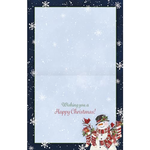 Small Christmas Greeting Card Pack of 2 - Snowman & Stockings Holiday Cards