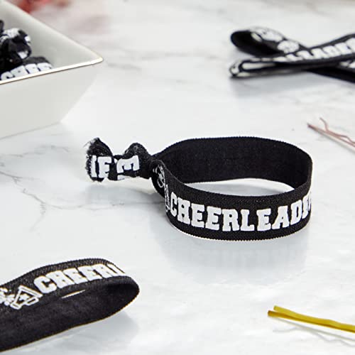 Zodaca Black Cheer Bracelets 50 Pack - Ponytail Holders & Hair Ties
