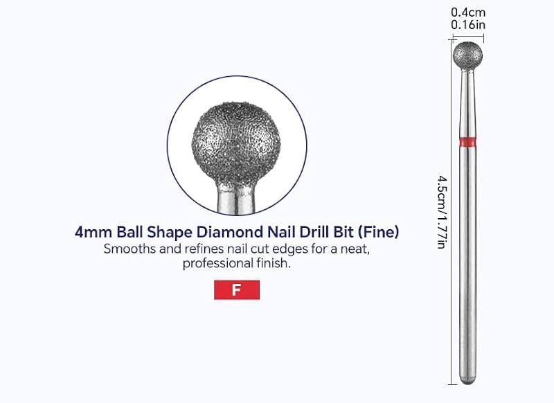 Siyuwuro Tungsten Steel Nail Drill Bit Set 3/32" Cuticle Removal Tool