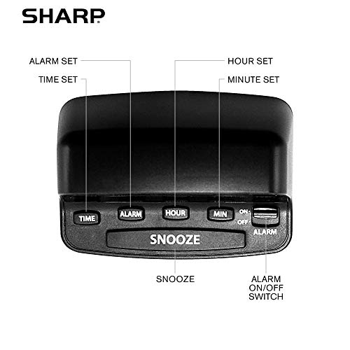 Sharp Digital Alarm Clock, Red LED Display with Battery Back-up (Pack of 4)
