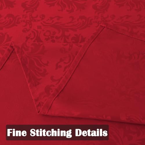 SASTYBALE Christmas Red Jacquard Damask Rectangle Tablecloth 60 x 102 Inches - Festive Holiday Dining Decor