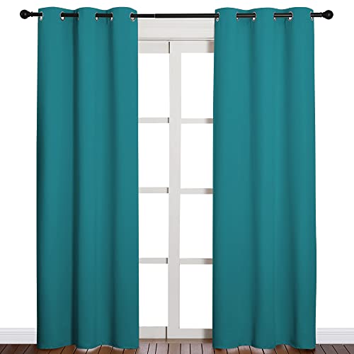 NICETOWN Blackout Curtains - 2 Panels, 42"W x 84"L, Peacock Teal