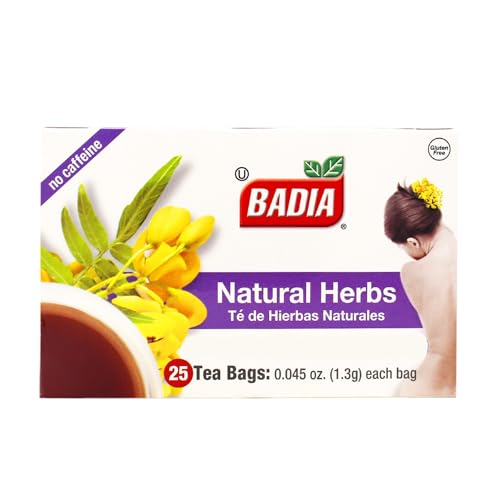 Badia Natural Herbal Tea Blend, Caffeine-Free, 50 Tea Bags (2-Pack)