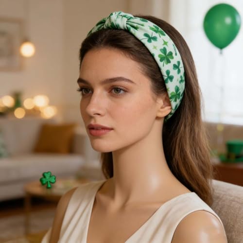 St. Patrick's Day Shamrock Knot Headband Green Hair Accessory