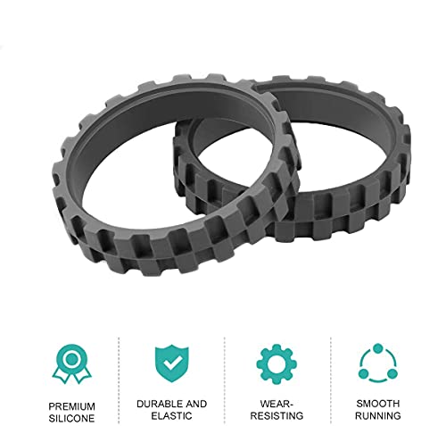 ToSSme Replacement Rubber Tires for iRobot Roomba - 2 Pack, Anti-Slip Wheels