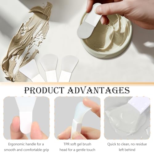 Zoolinn Mini Silicone Face Mask Applicator Brushes Set - 8PCS Portable Skincare Tools