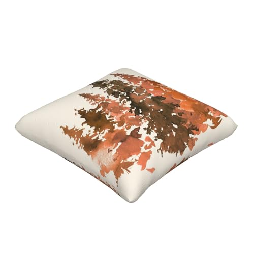Burnt Orange Fall Tree Pillow Cover Set of 2 | 18x18 Inch Rustic Cushion Cases