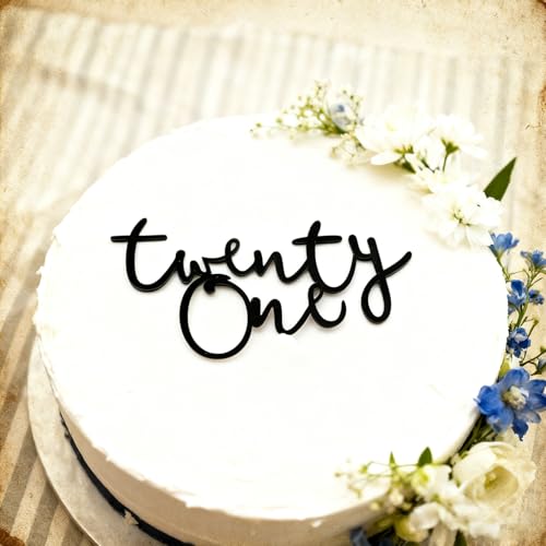 Elegant Acrylic Twenty One Cake Topper for 21st Celebrations