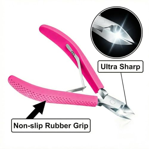 Criyar Cuticle Trimmer & Nipper with Non-Slip Silicone Handle, Carbon Steel