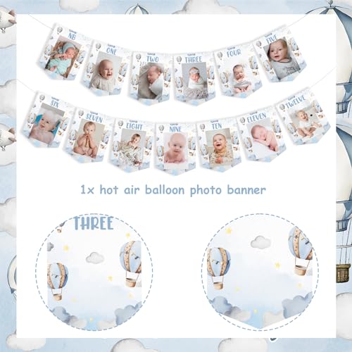 Hot Air Balloon 1st Birthday Photo Banner - Mr. Onederful Decor