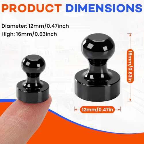 E BAVITE 40-Pack Small Strong Fridge Magnets - Powerful Black Push Pins